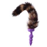12" Silicone Brown Cat Tail Plug