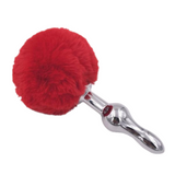 Multi Size Stainless Silicone Red Bunny Tail Plug