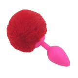 Multi Size Stainless Silicone Red Bunny Tail Plug