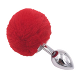 Multi Size Stainless Silicone Red Bunny Tail Plug