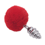 Multi Size Stainless Silicone Red Bunny Tail Plug