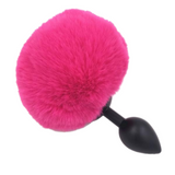 3 Size Silicone Rose Red Bunny Tail Plug