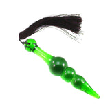 5" Glass Green and Black Tail Plug