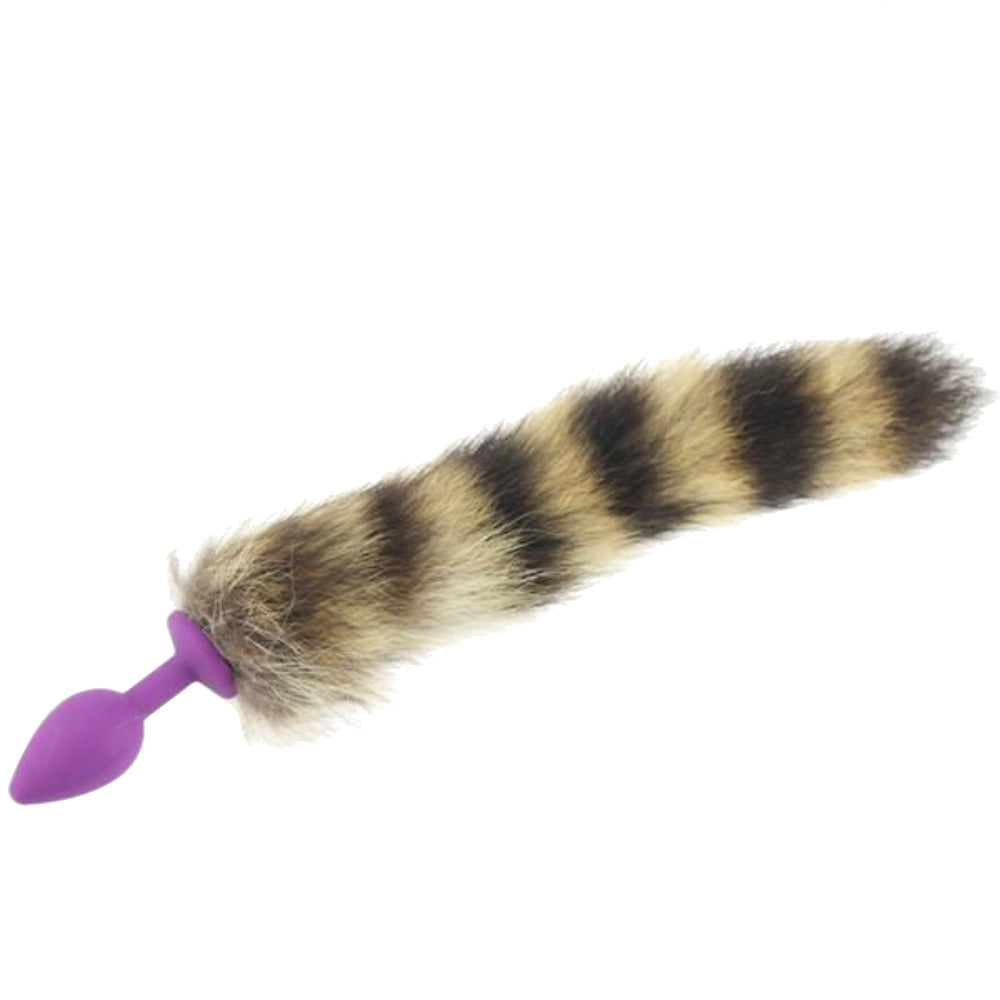 13" Silicone Brown Raccoon Tail Plug 13" Silicone Brown Raccoon Tail Plug
