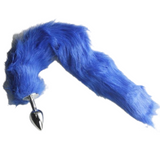 13" Stainless Steel Blue Small Tail Butt Plug