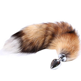 11" Stainless Steel Brown Cat Tail Plug