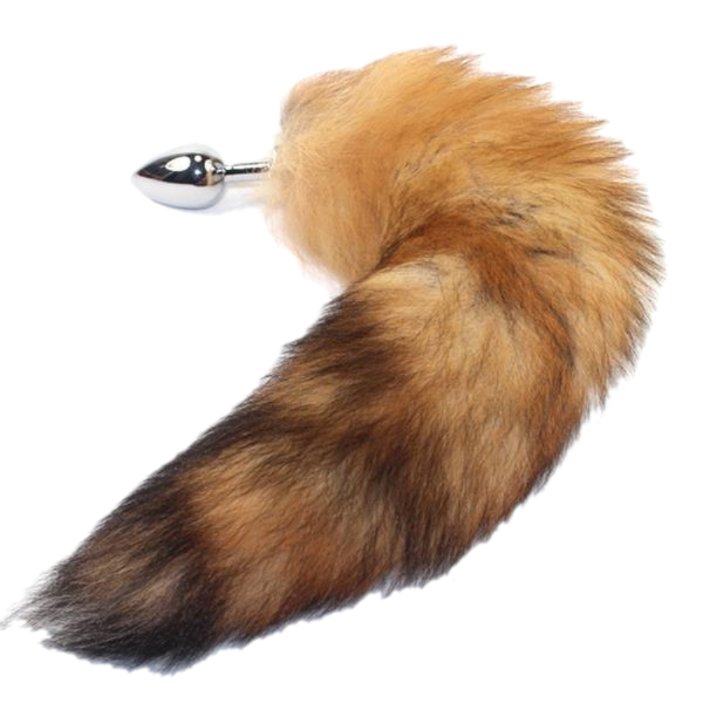 13" Cat Stainless Light Brown Tail Plug 13" Cat Stainless Light Brown Tail Plug