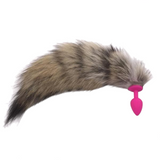 9" Brown Fox Tail Plug