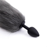 9" Silicone Gray Wolf Tail Plug