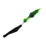 5" Glass Green and Black Tail Plug