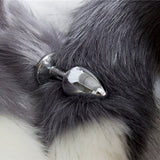 10" Stainless Steel Gray Fox Tail Plug