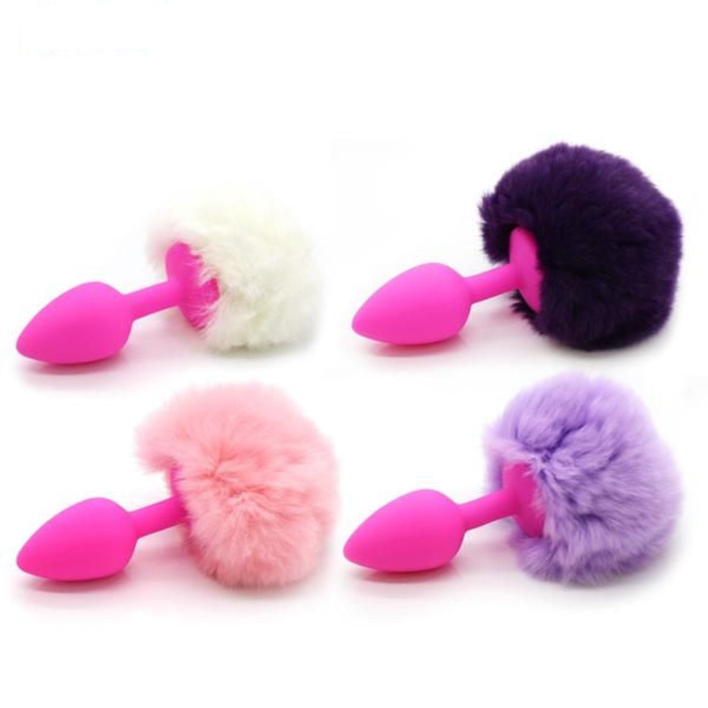 3" Silicone Pink Bunny Tail Plug