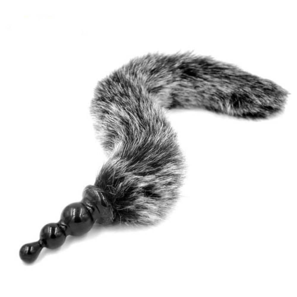 15" Silicone Beaded Fox Tail Plug 15" Silicone Beaded Fox Tail Plug