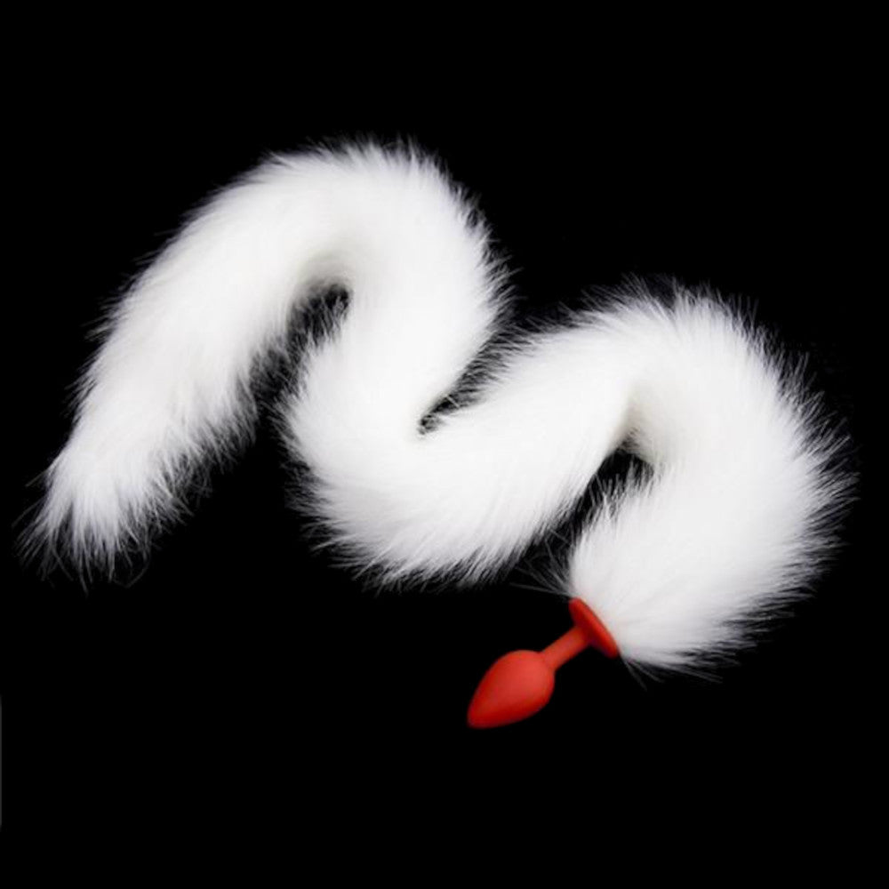 garter belt hairy ORISSI White Fox Tail Prostate male massager main image 0