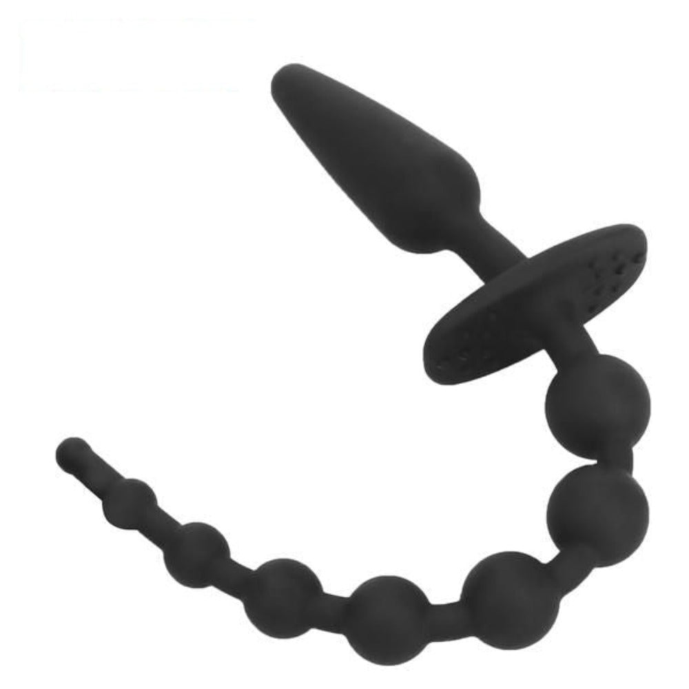 11" Black Silicone Beaded Dog Tail Butt Plug 11" Black Silicone Beaded Dog Tail Butt Plug