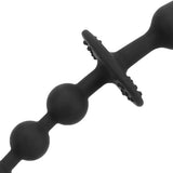 11" Black Silicone Beaded Dog Tail Butt Plug
