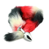 15" Aluminum Alloy Red Black White Small Tail Butt Plug