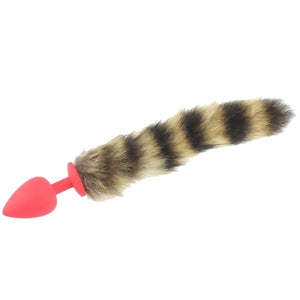 14"Silicone Brown Raccoon Tail Plug