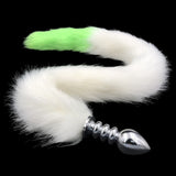 31" Stainless & Silicone White and Green Tail Plug