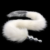 31" Stainless & Silicone White and Gray Tail Plug