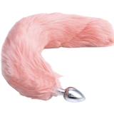 Stainless Steel Light Pink Fox Tail Plug
