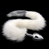 31" Stainless & Silicone White and Gray Tail Plug