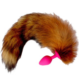 13" Pink Silicone Brown Tail Plug