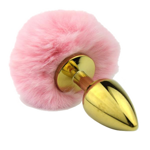 2" Golden Metal Variety of colors Bunny Tail Plug