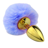 2" Golden Metal Variety of colors Bunny Tail Plug