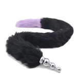 31" Stainless & Silicone Black and Purple Tail Plug