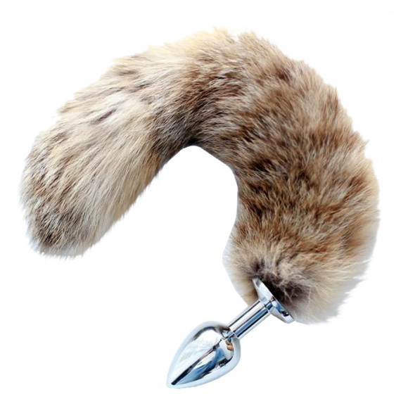 13" Silicone Brown Raccoon Tail Plug 13" Silicone Brown Raccoon Tail Plug