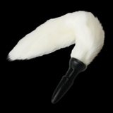 13" Silicone White Animal Tail Plug