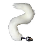 16" Stainless Steel White Fox Tail Plug