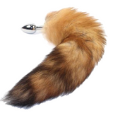 13" Stainless Steel Light Brown Cat Tail Plug
