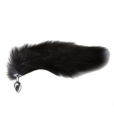 16" Stainless Steel Black Faux Tail Plug
