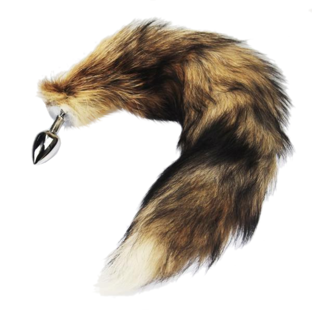22" Stainless Steel Brown Fox Tail Plug 22" Stainless Steel Brown Fox Tail Plug