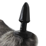 15" Silicone Black Fox Tail Plug
