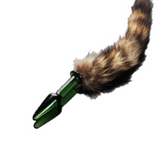 Green Glass Furry Tail Plug