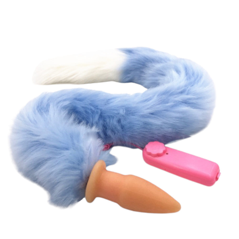 31" Stainless & Silicone Blue and White Tail Plug 31" Stainless & Silicone Blue and White Tail Plug