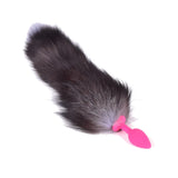 15" Silicone Multicolored Fox Tail Plug
