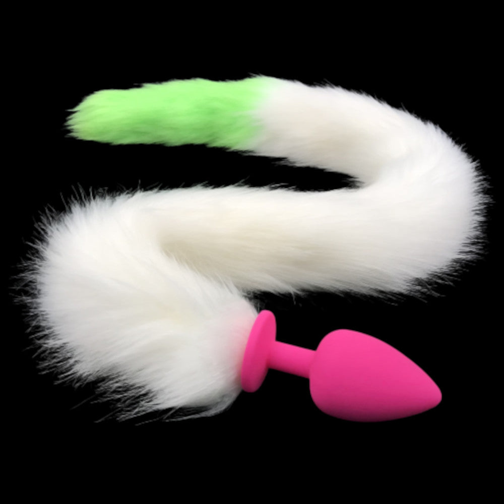 31" Stainless & Silicone White and Green Tail Plug 31" Stainless & Silicone White and Green Tail Plug