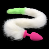 31" Stainless & Silicone White and Green Tail Plug