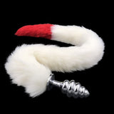 31" Stainless & Silicone White and Red Tail Plug