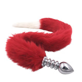 31" Stainless & Silicone Red and White Tail Plug