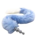 31" Stainless & Silicone Blue and White Tail Plug