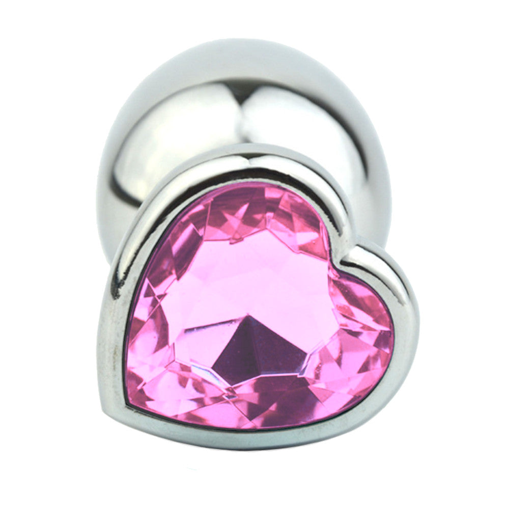 Jeweled Heart-shaped Metal Princess Plug, 10 Colors 3" Jeweled Heart-shaped Metal Princess Plug, 10 Colors 3"