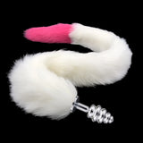 31" Stainless & Silicone White and Rose Red Tail Plug