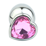 Jeweled Heart-shaped Metal Princess Plug, 10 Colors 3"