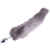 14" Stainless Steel Gray Faux Tail Plug