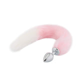 Fox Tail Plug, Pink with White 18"